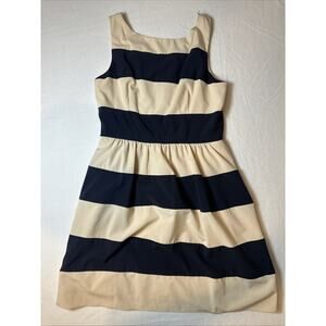 B. Darlin Dress Women’s Size 11/12 Striped Nude/Navy Zip Back Sleeveless
